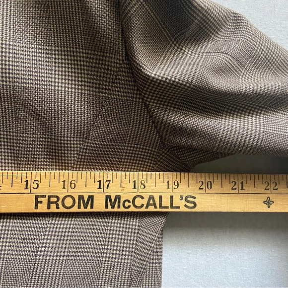 Vintage Maska Made in Italy Pure New Wool one button houndstooth blazer Sz 42 - Picture 12 of 14